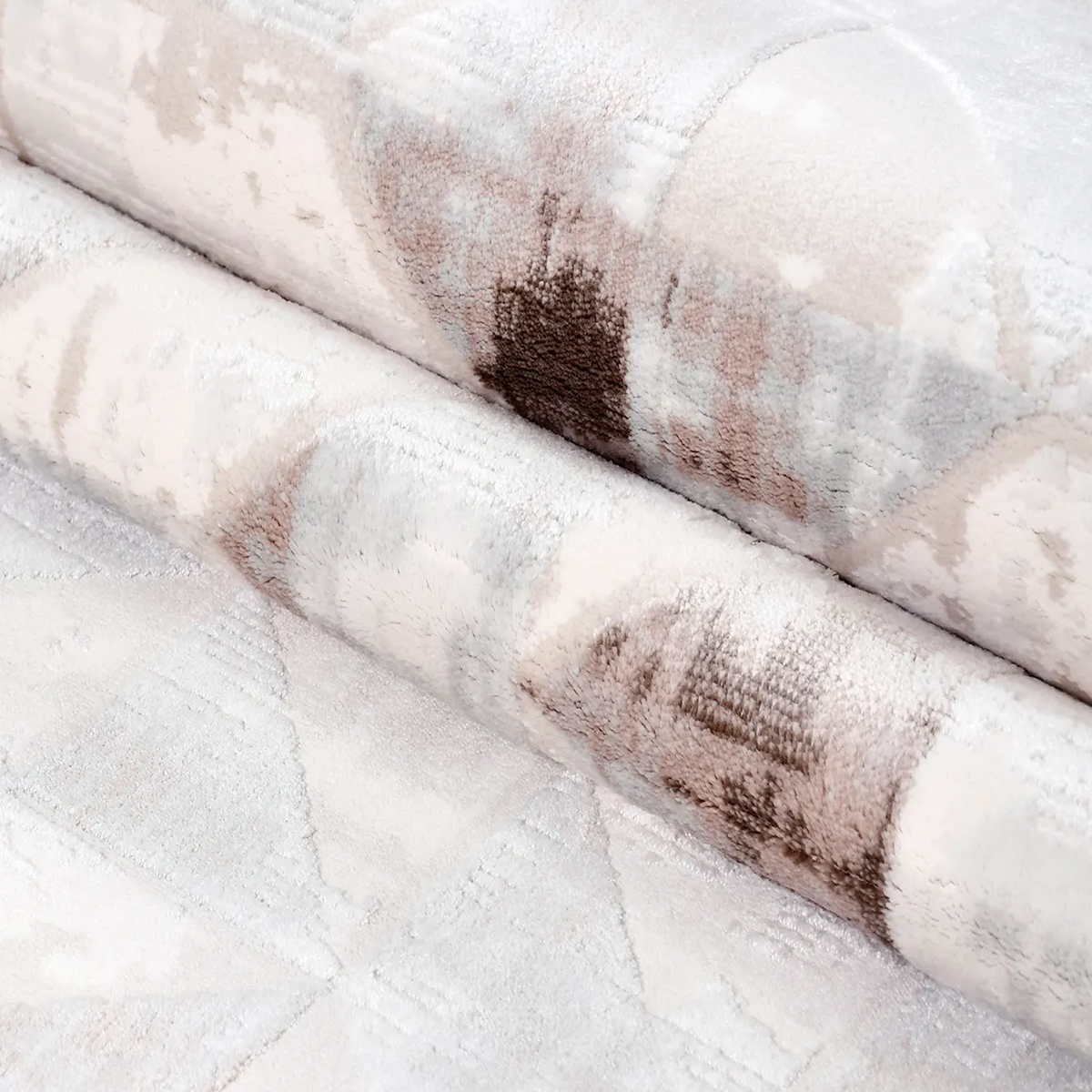 SHARED | Marl Cream Beige Modern Geometric Distressed Machine Woven L photo 4