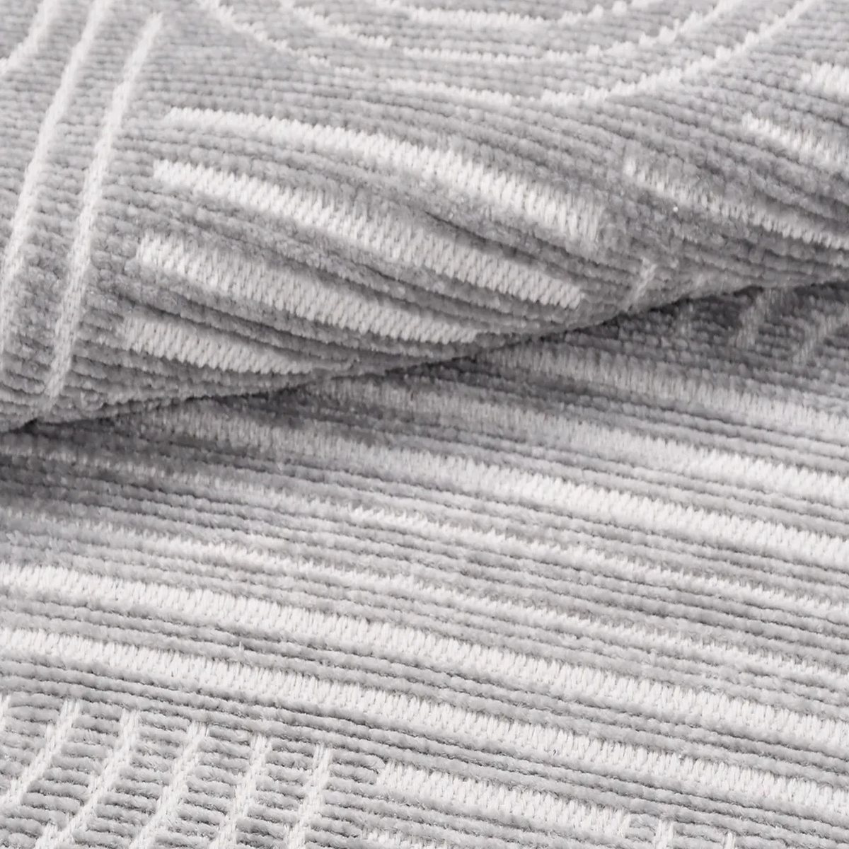 SHARED | Dogrose Grey Ivory Modern Geometric High-Low Machine Woven L photo 4