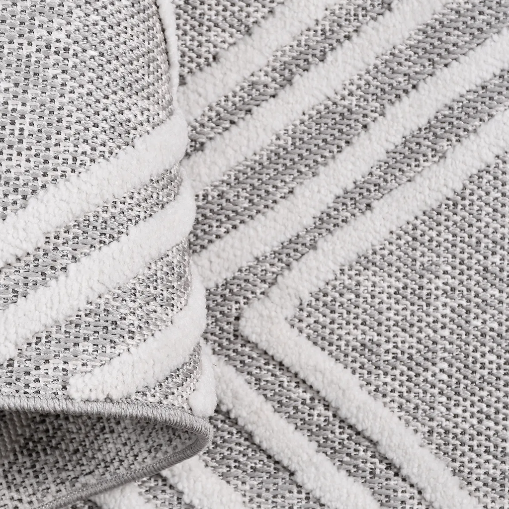 SHARED | Bilberry Modern Geometric Diamond Lattice Grey Ivory Machine photo 4