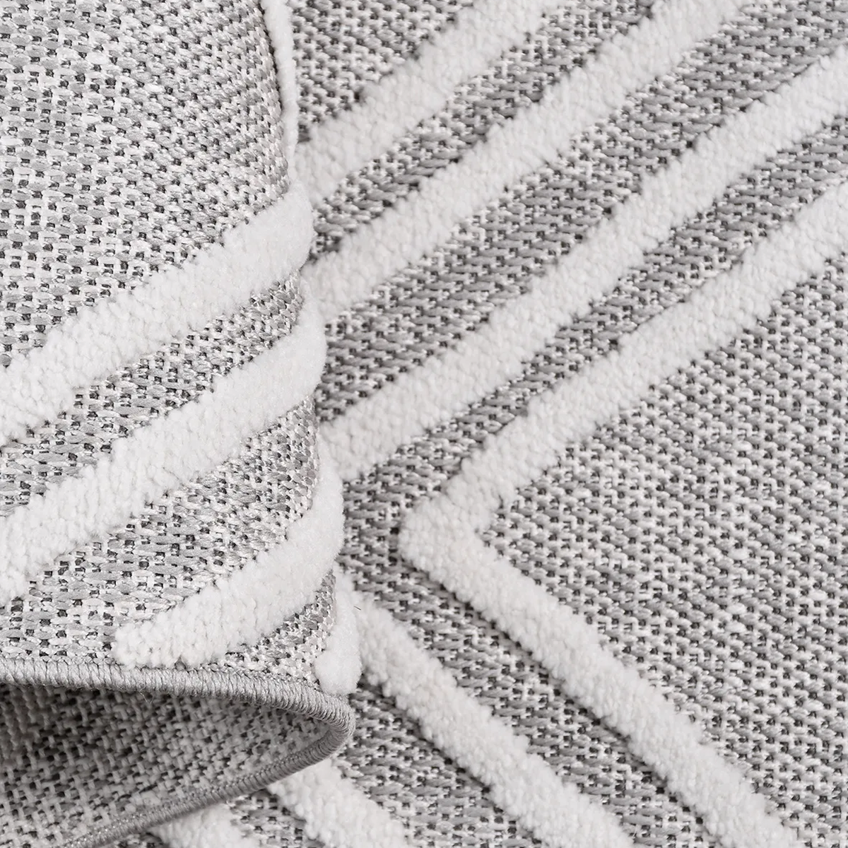 SHARED | Bilberry Modern Geometric Diamond Lattice Grey Ivory Machine photo 4