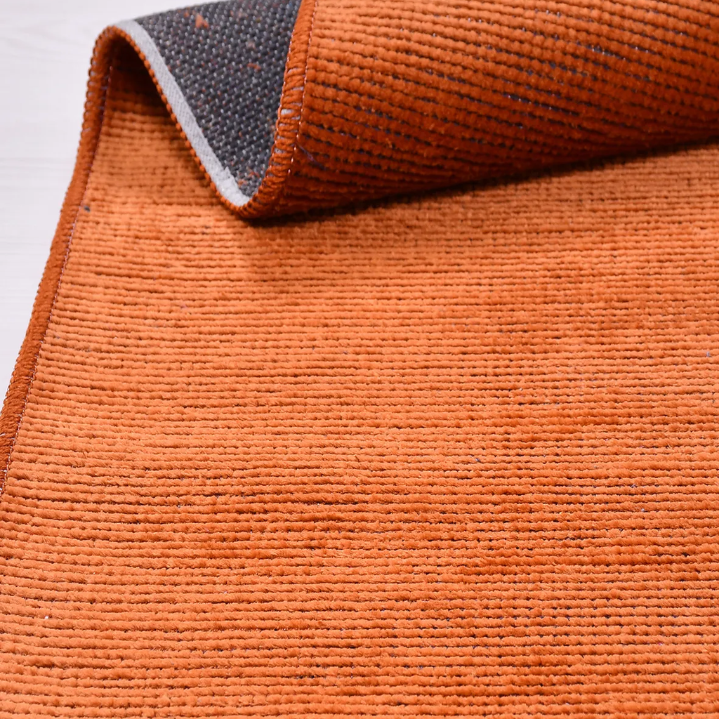 SHARED | Lupin Burnt Orange Solid Modern Machine Woven Fringed Living photo 4