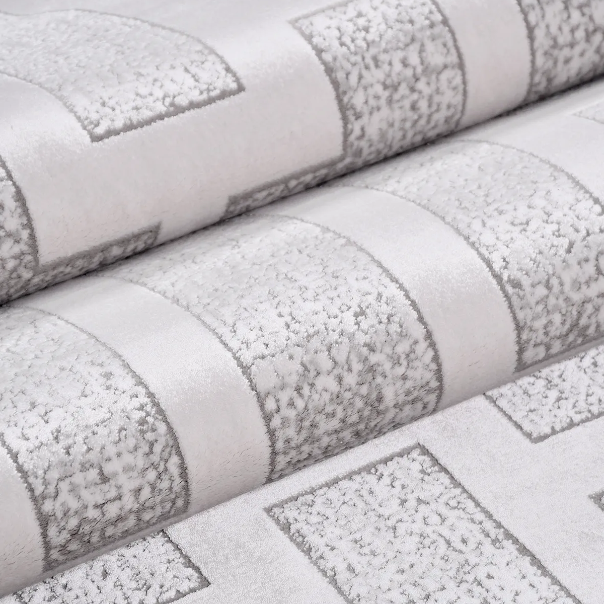 SHARED | Bourne Cream Grey Geometric Maze Modern Machine Woven Living photo 4