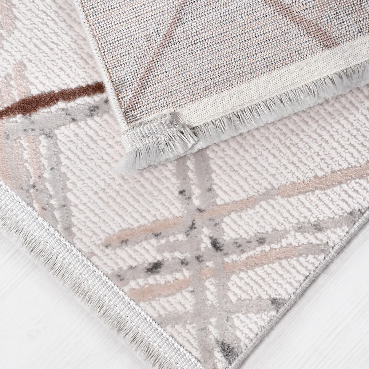 SHARED | Sandbar Cream Beige Abstract Modern Machine Woven Living Roo photo 4