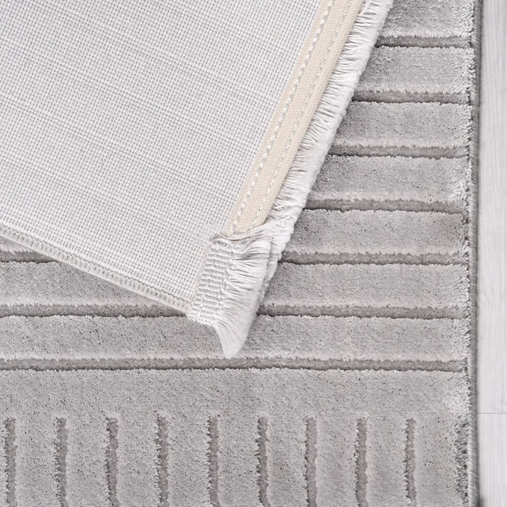 SHARED | Chervil Light Grey Geometric Modern Machine Woven Living Roo photo 5