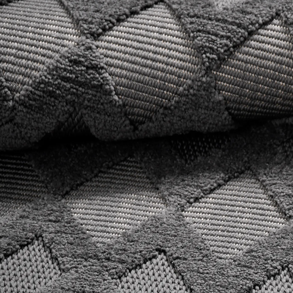 SHARED | Mezzanine Charcoal Grey Cream Chequered Modern Machine Woven photo 4