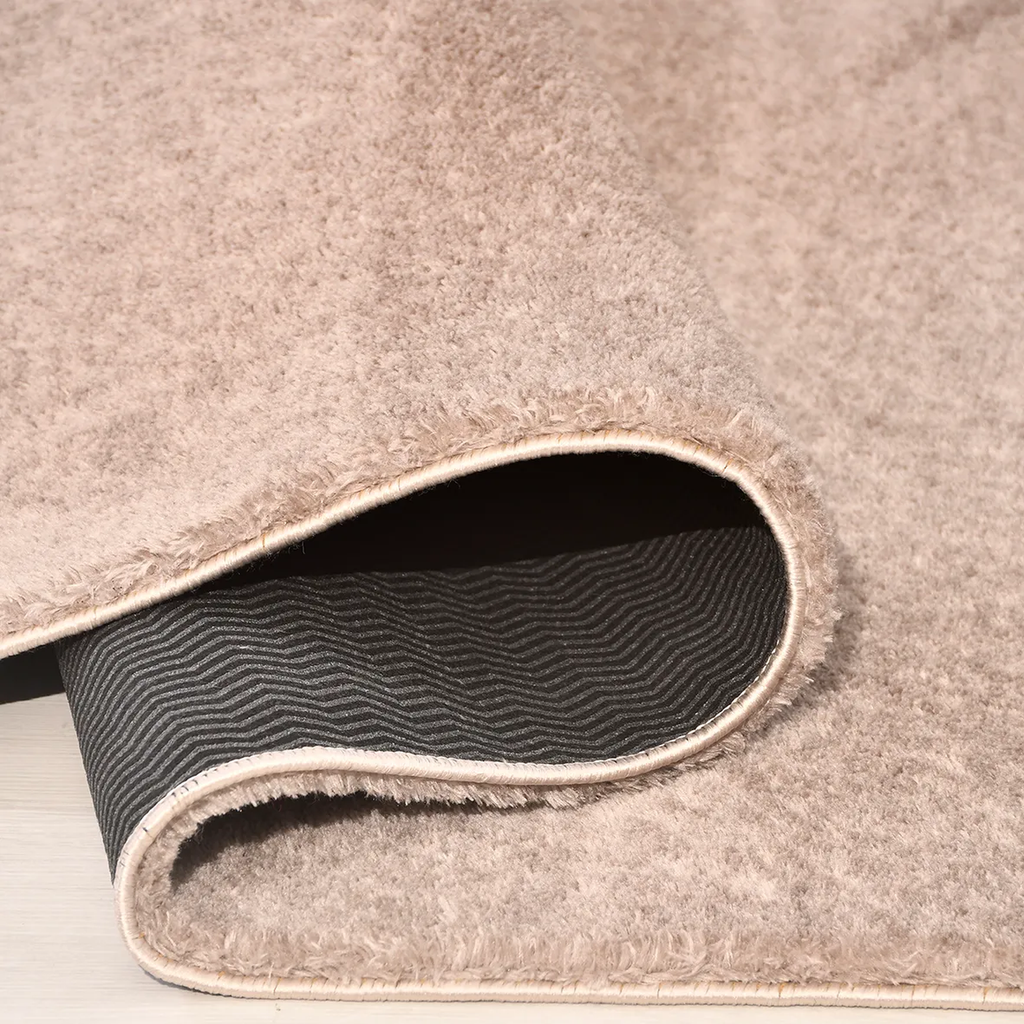 SHARED | Forecourt Taupe Beige Solid Shag Scandinavian Machine Woven  photo 5
