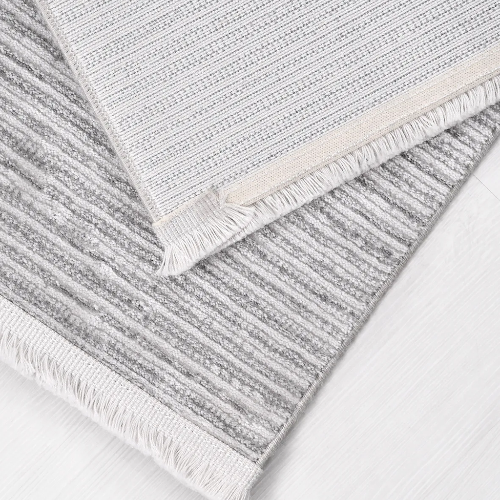 SHARED | Scarp Light Grey Modern Striped Machine Woven Living Room Be photo 5
