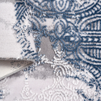 SHARED | Ledge Blue Grey Abstract Modern Machine Woven Living Room Be photo 5