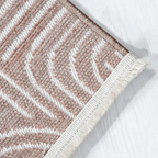 SHARED | Cranberry Beige Cream Modern Geometric Carved Arch Machine W photo 5