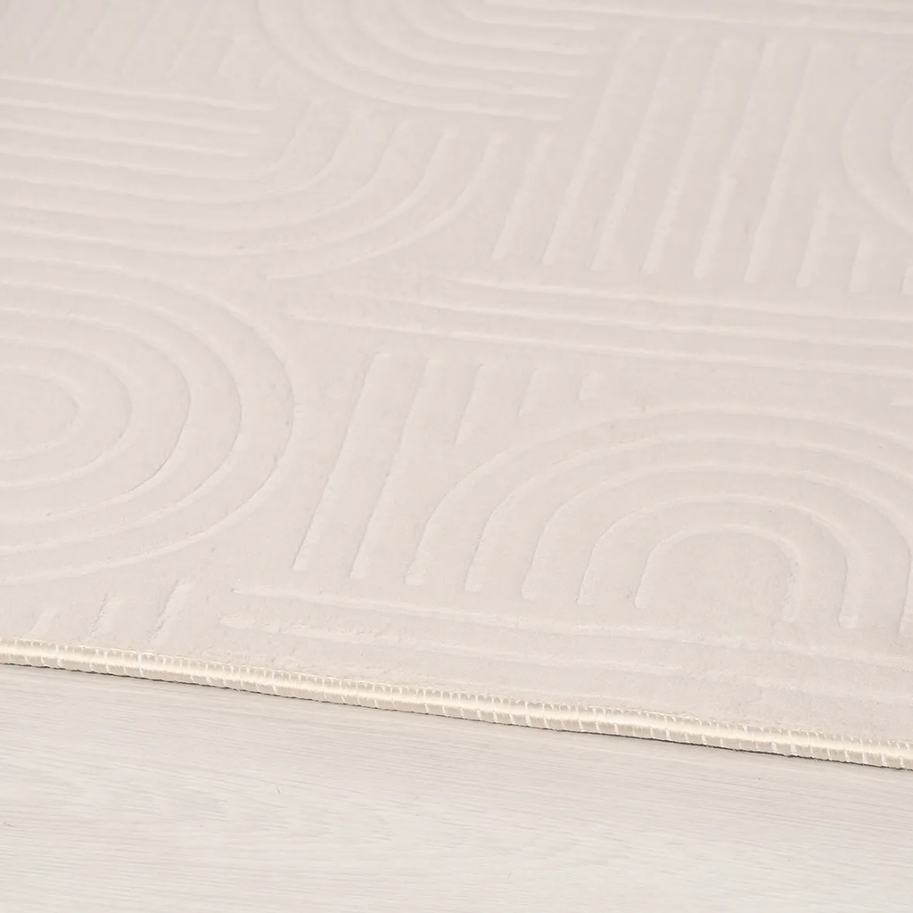 SHARED | Gloaming Cream Modern Geometric Carved Texture Machine Woven photo 5