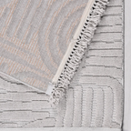 SHARED | Letoon Modern Geometric Light Grey Ivory Carved High-Low Liv photo 5
