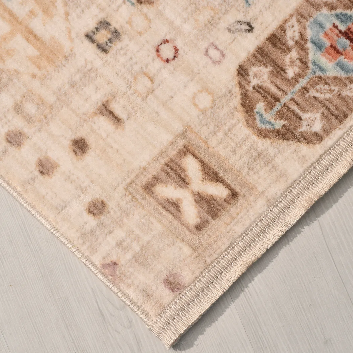 SHARED | Obelisk Cream Multicolor Distressed Persian Style Machine Wo photo 5