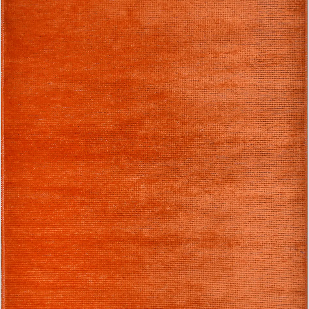 SHARED | Lupin Burnt Orange Solid Modern Machine Woven Fringed Living photo 5