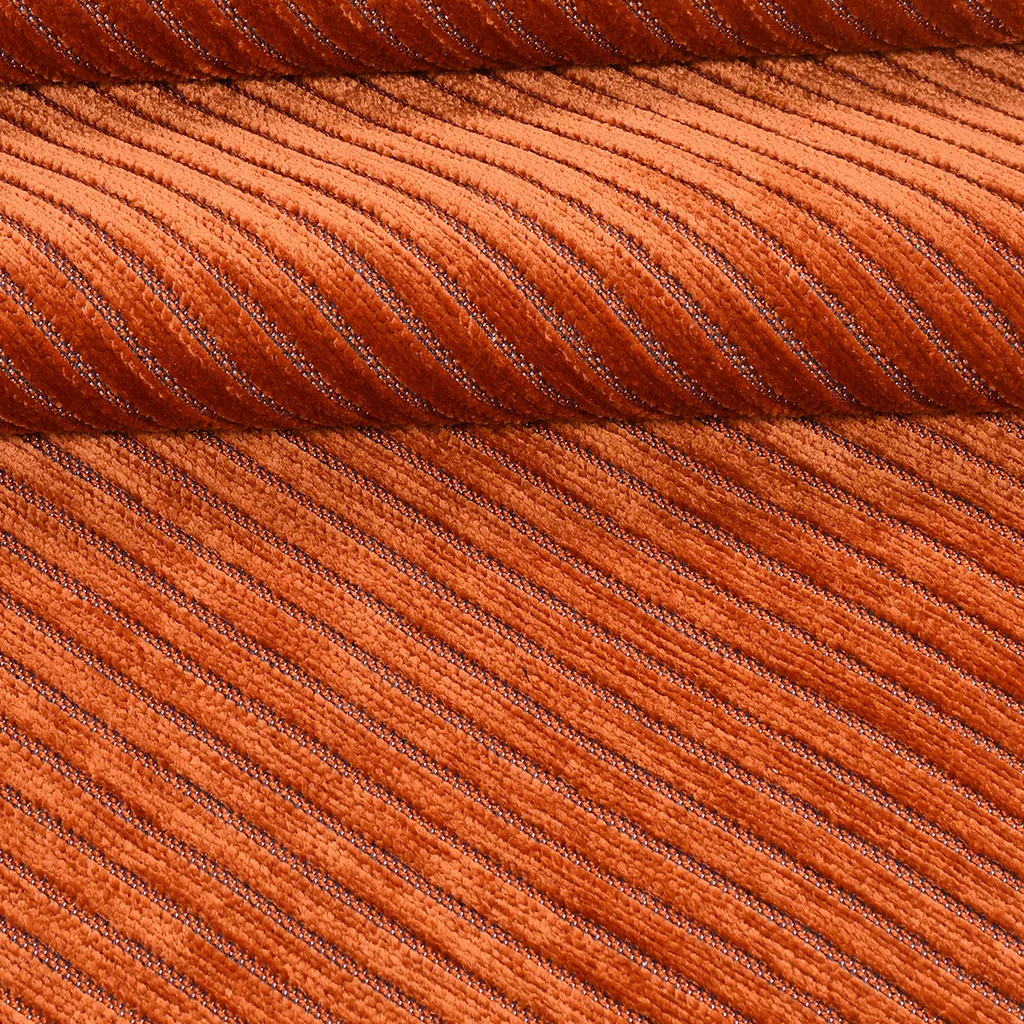SHARED | Mullein Terracotta Rust Striped Modern Machine Woven Living  photo 5