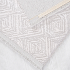 SHARED | Shimmer Cream Modern Geometric Machine Woven Living Room Bed photo 5