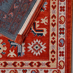 SHARED | Drizzle Red Navy Cream Persian Style Traditional Machine Wov photo 5