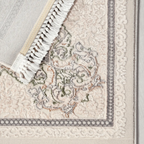 SHARED | Coral Cream Beige Persian Style Traditional Medallion Machin photo 5