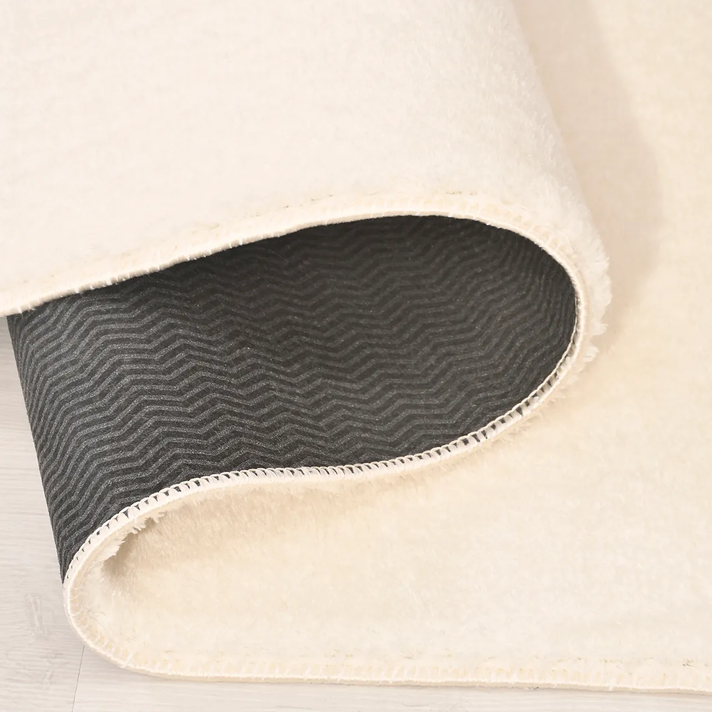 SHARED | Solarium Cream Solid Faux Fur Style Scandinavian Machine Wov photo 4