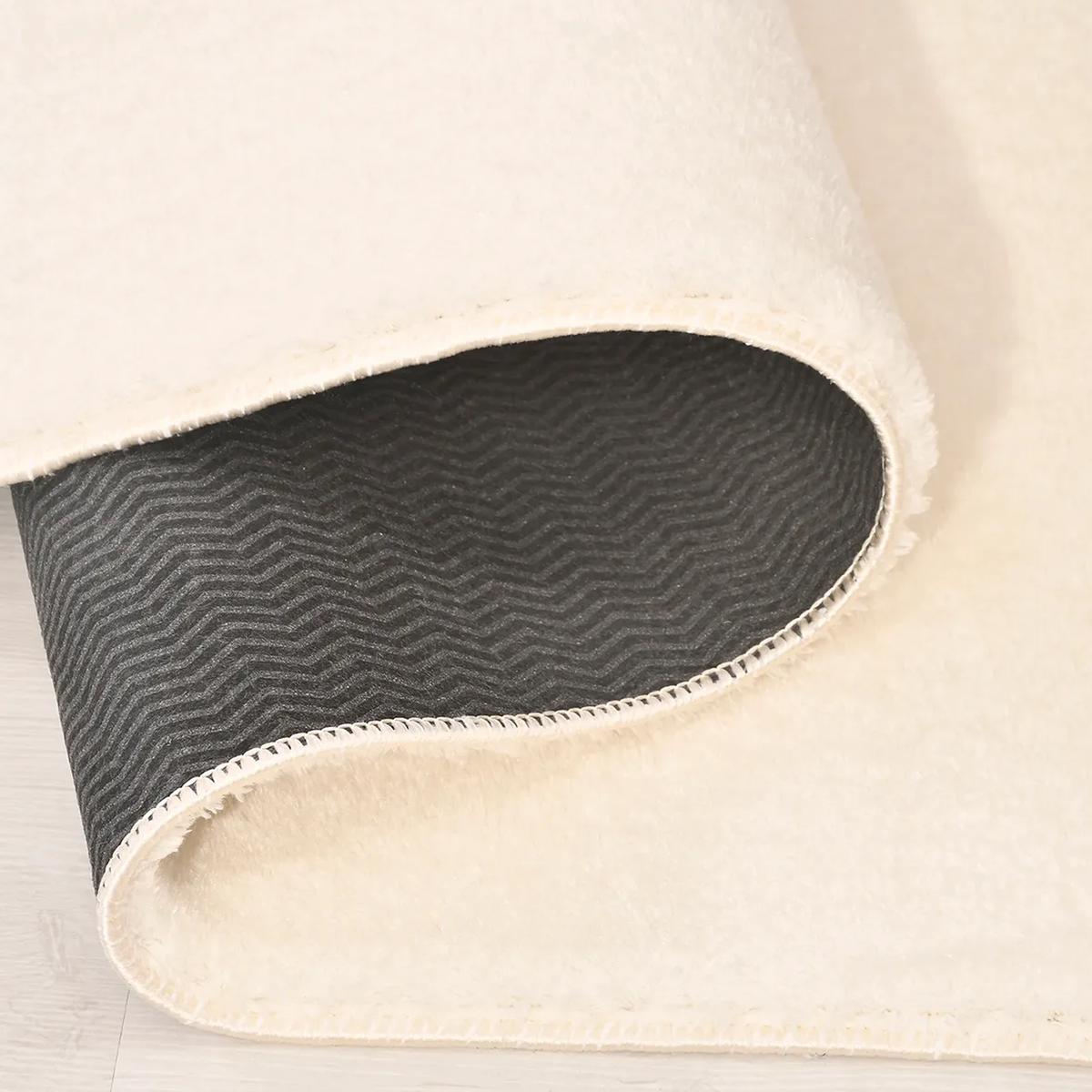 SHARED | Solarium Cream Solid Faux Fur Style Scandinavian Machine Wov photo 4