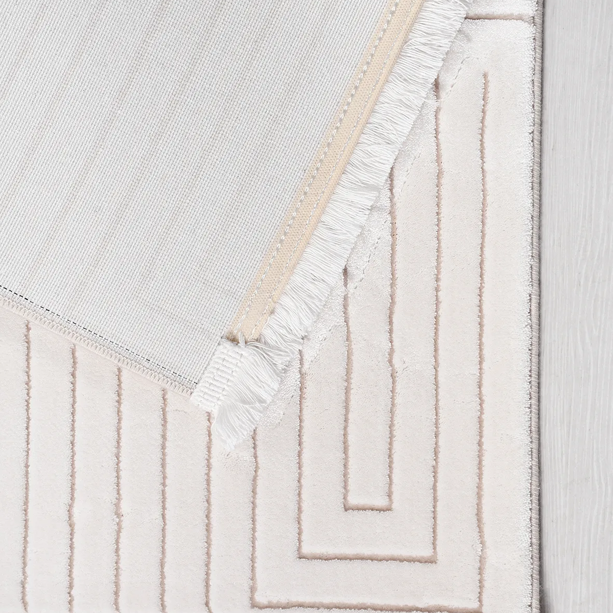 SHARED | Bryony Cream Ivory Geometric Modern Machine Woven Living Roo photo 5