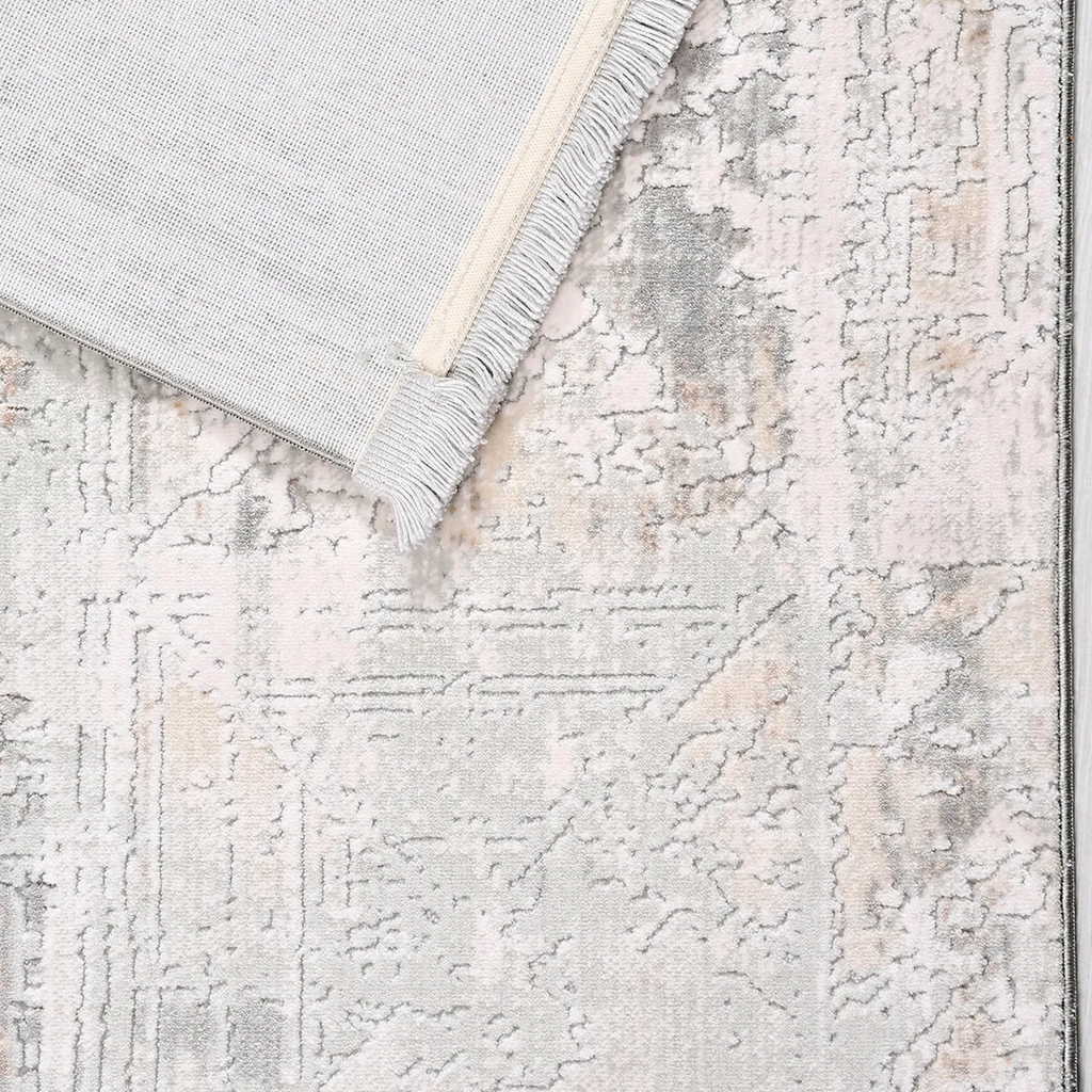 SHARED | Filbert Cream Grey Abstract Modern Machine Woven Living Room photo 5