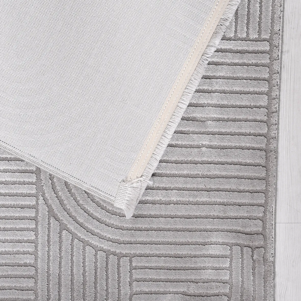 SHARED | Celandine Grey Modern Geometric Machine Woven Living Room Be photo 5