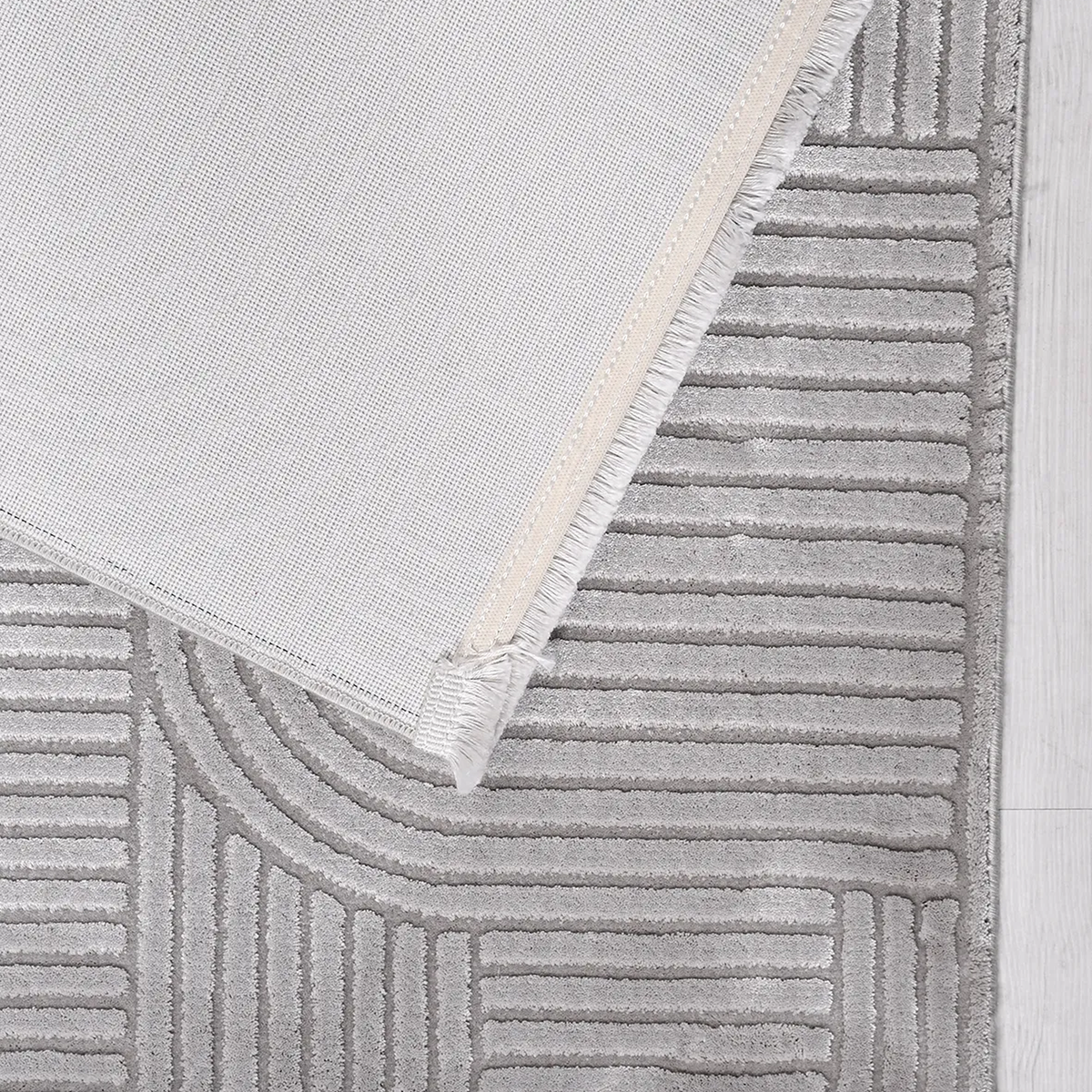 SHARED | Celandine Grey Modern Geometric Machine Woven Living Room Be photo 5