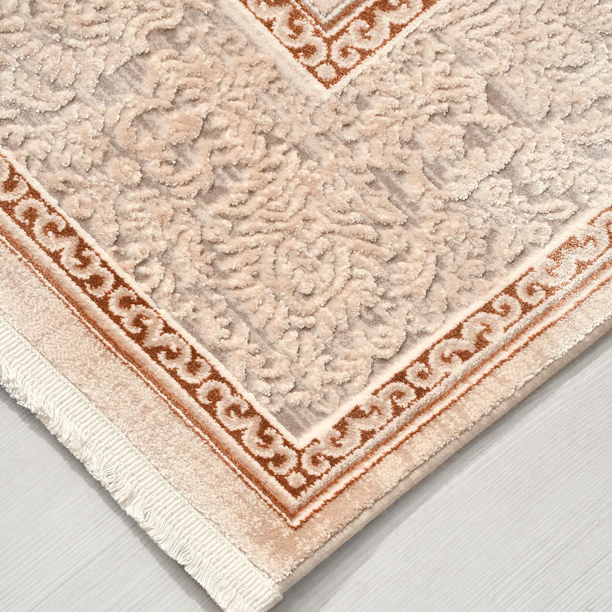 SHARED | Armory Traditional Damask Scrollwork Cream Beige Rust Machin photo 5