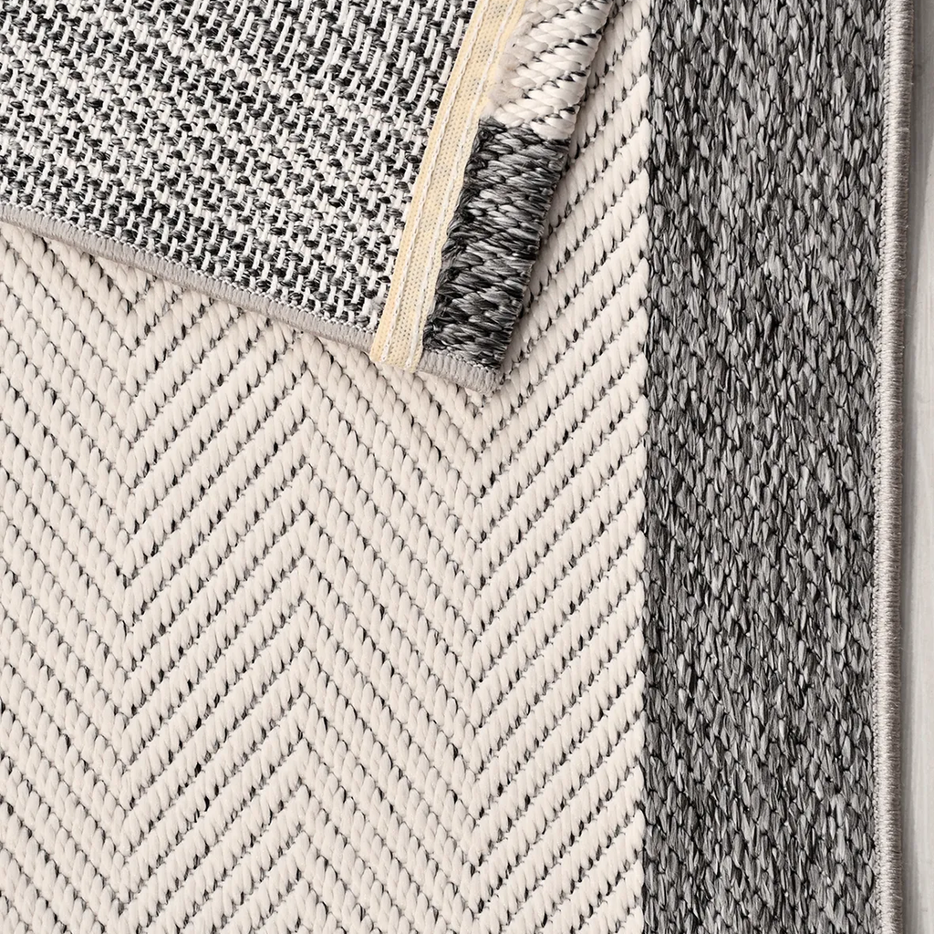 SHARED | Chicory Cream Charcoal Scandinavian Geometric Machine Woven  photo 5