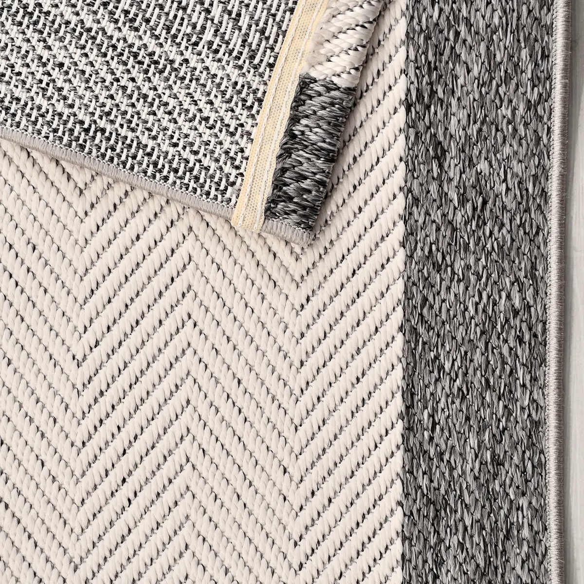 SHARED | Chicory Cream Charcoal Scandinavian Geometric Machine Woven  photo 5