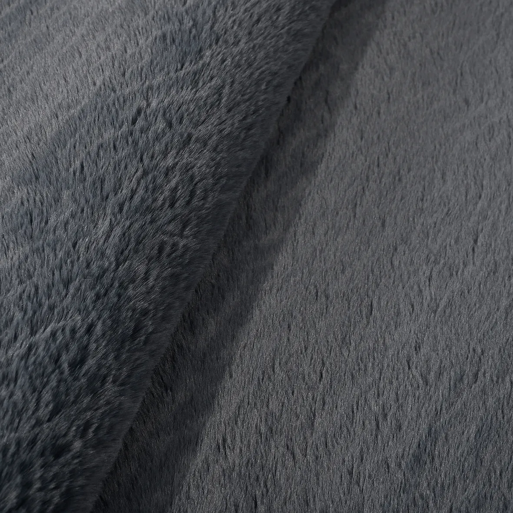 SHARED | Knidos Charcoal Grey Solid Shag Modern Machine Woven Living  photo 5