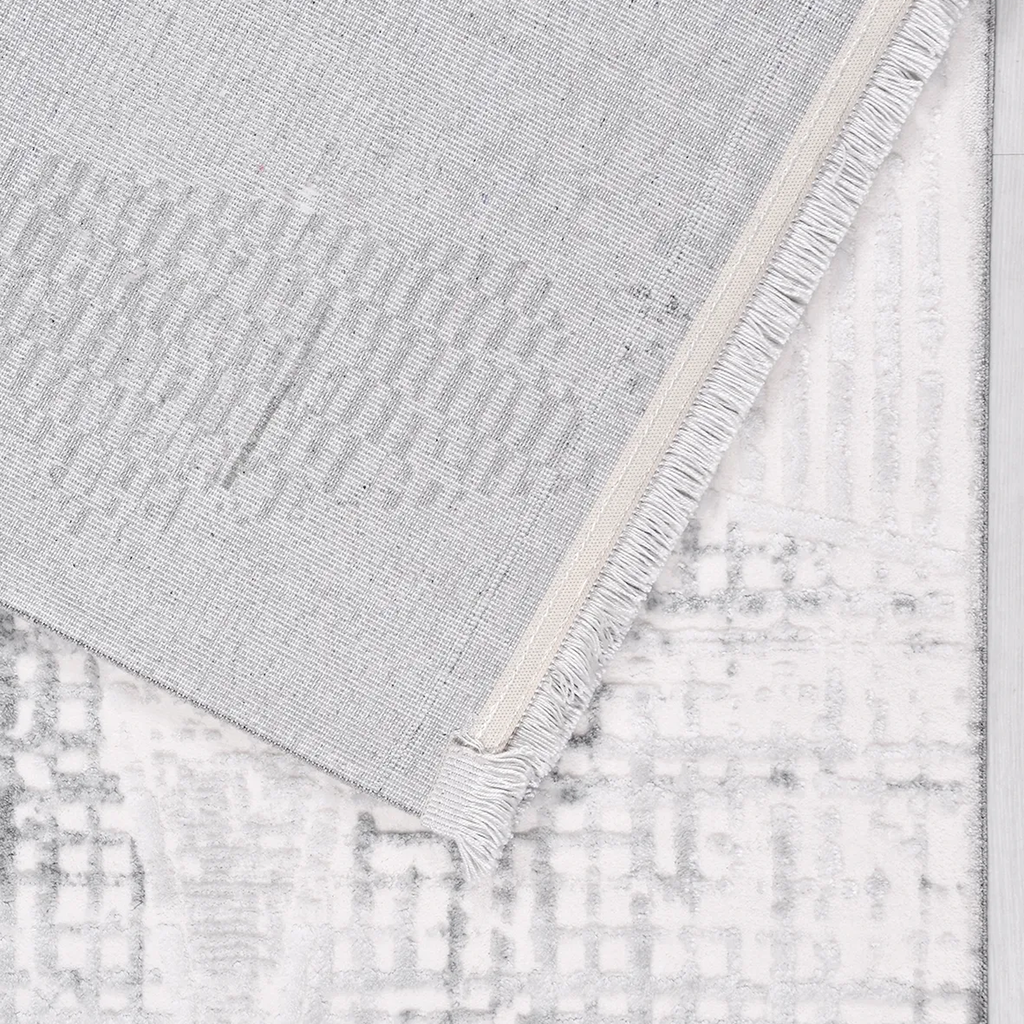 SHARED | Magnetite Light Grey Abstract Modern Machine Woven Living Ro photo 5