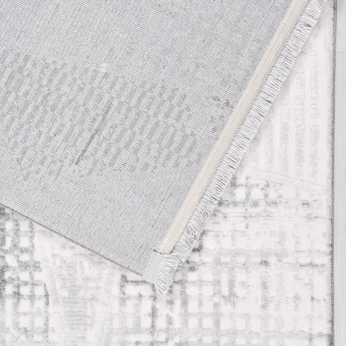 SHARED | Magnetite Light Grey Abstract Modern Machine Woven Living Ro photo 5