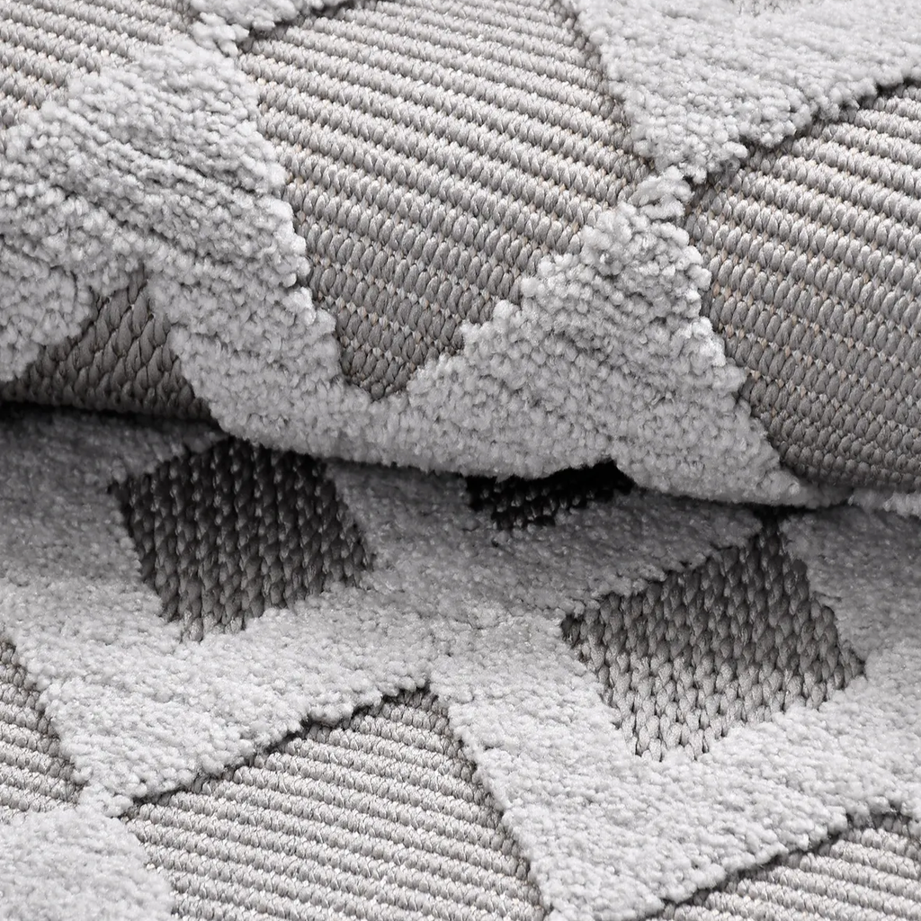 SHARED | Minaret Ivory Grey Geometric Flatweave Look Machine Woven Li photo 4