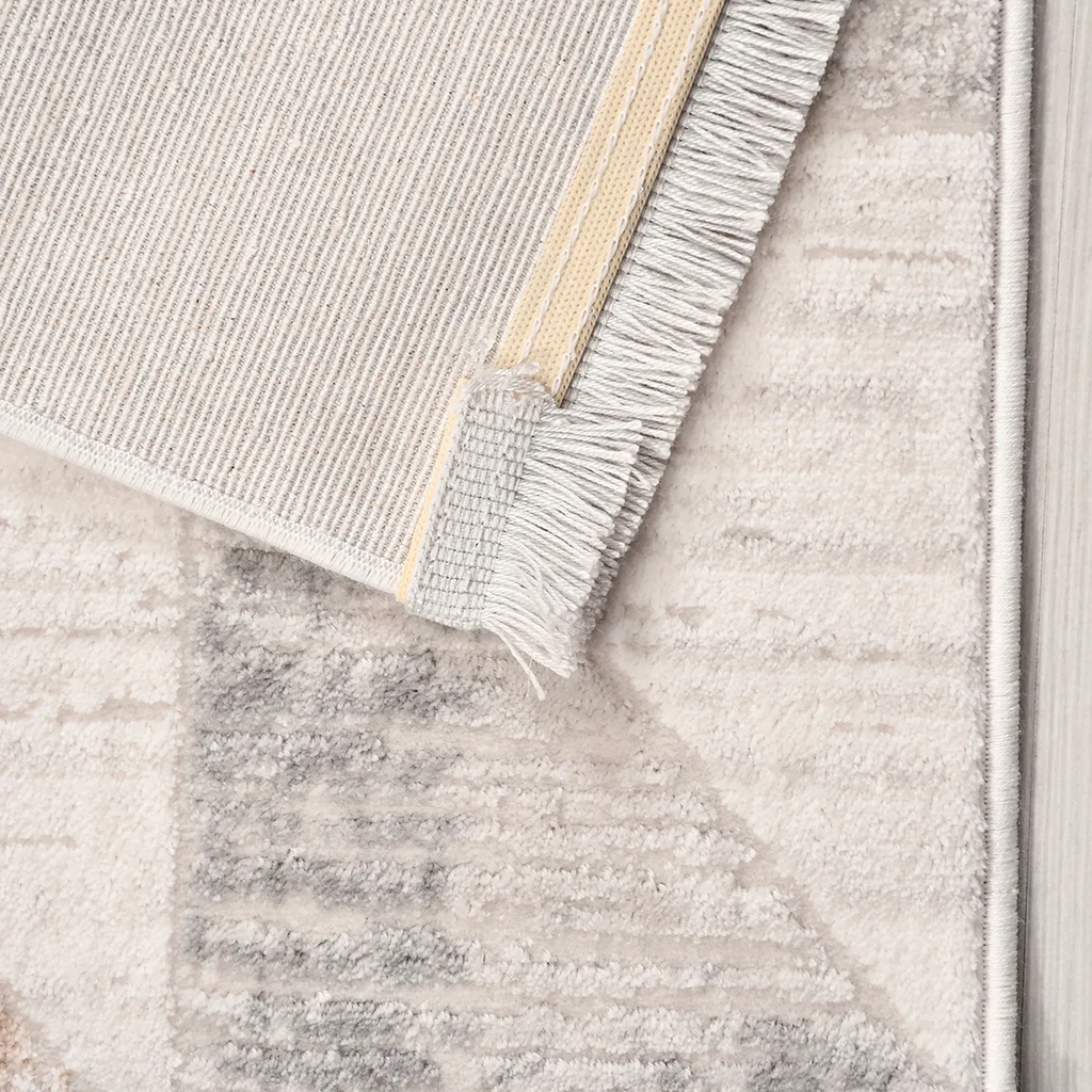 SHARED | Selenite Modern Geometric Machine Woven Cream Grey Beige Ter photo 5