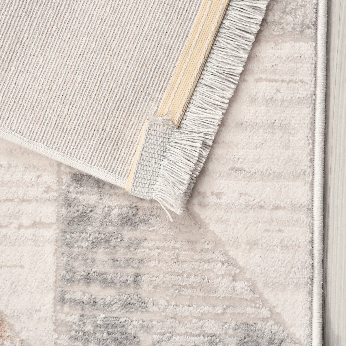 SHARED | Selenite Modern Geometric Machine Woven Cream Grey Beige Ter photo 5