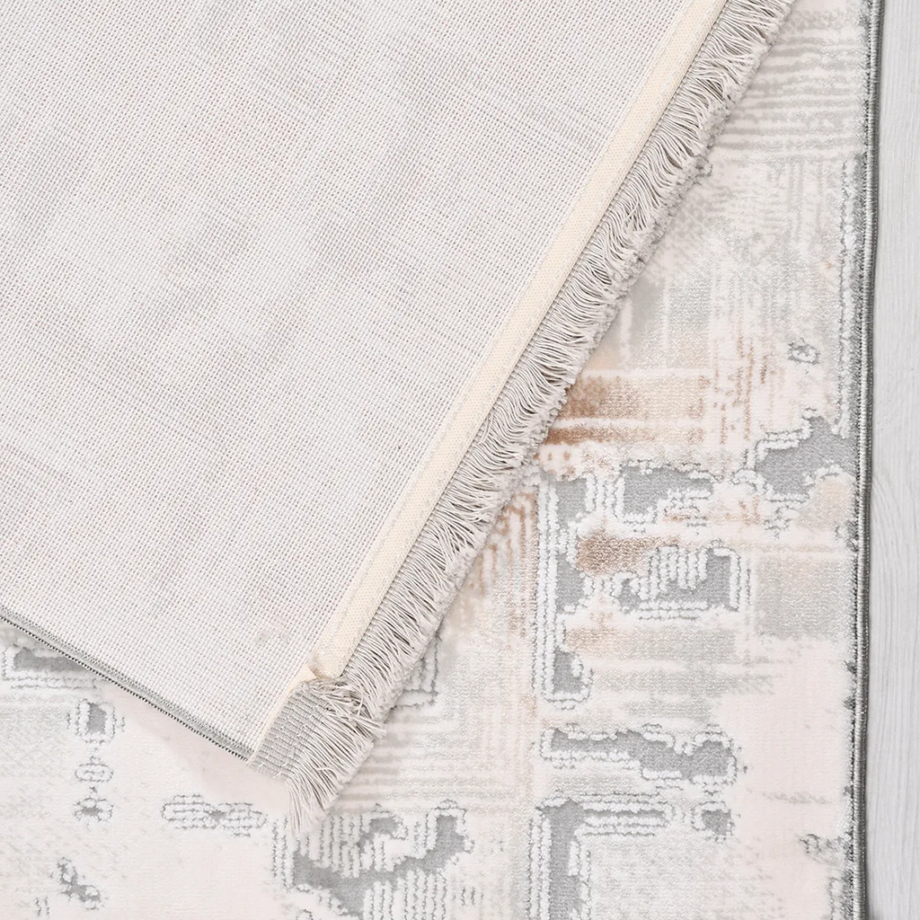 SHARED | Figtree Modern Abstract Machine Woven Cream Grey Rust Living photo 5