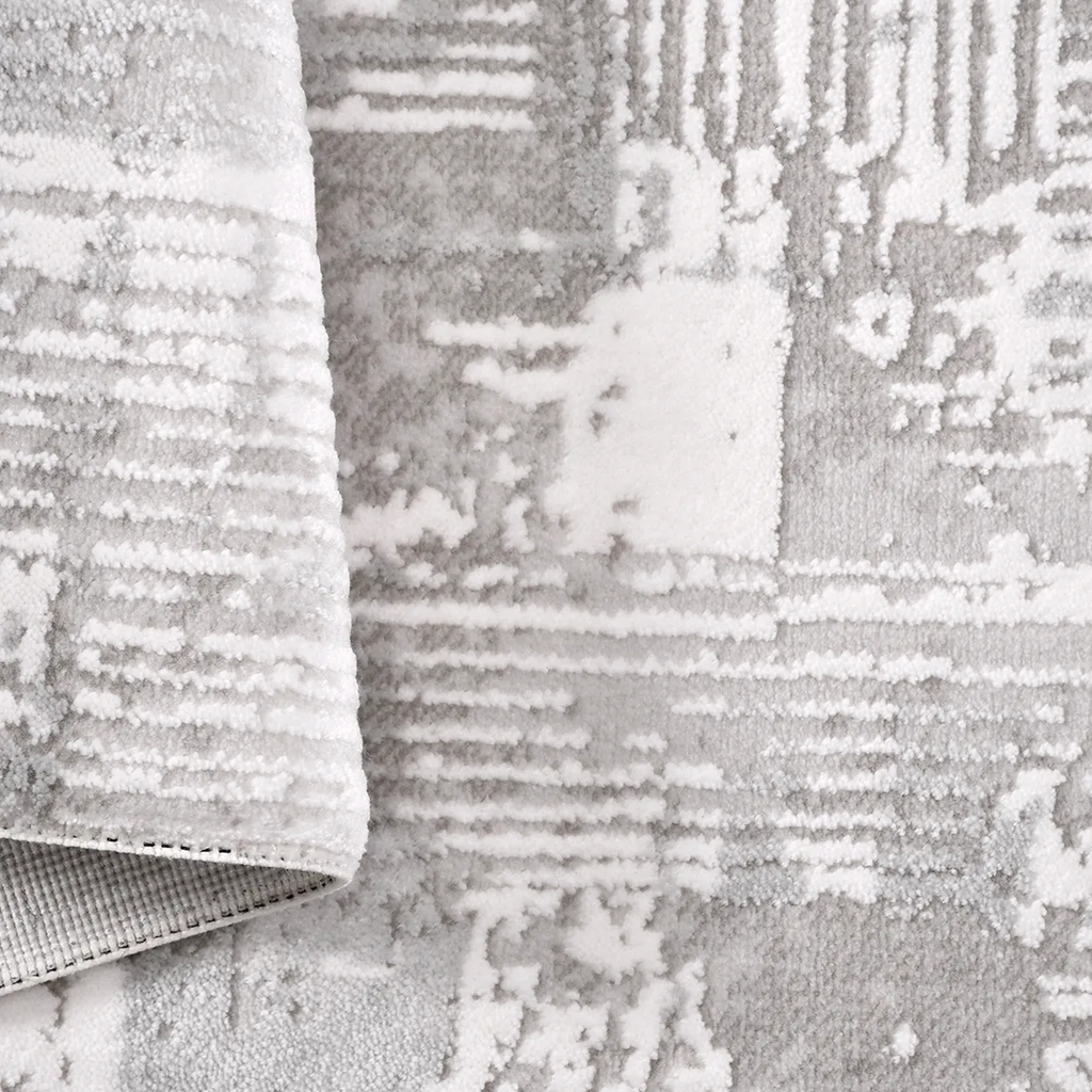SHARED | Pergamon Cream Grey Abstract Modern Machine Woven Living Roo photo 5
