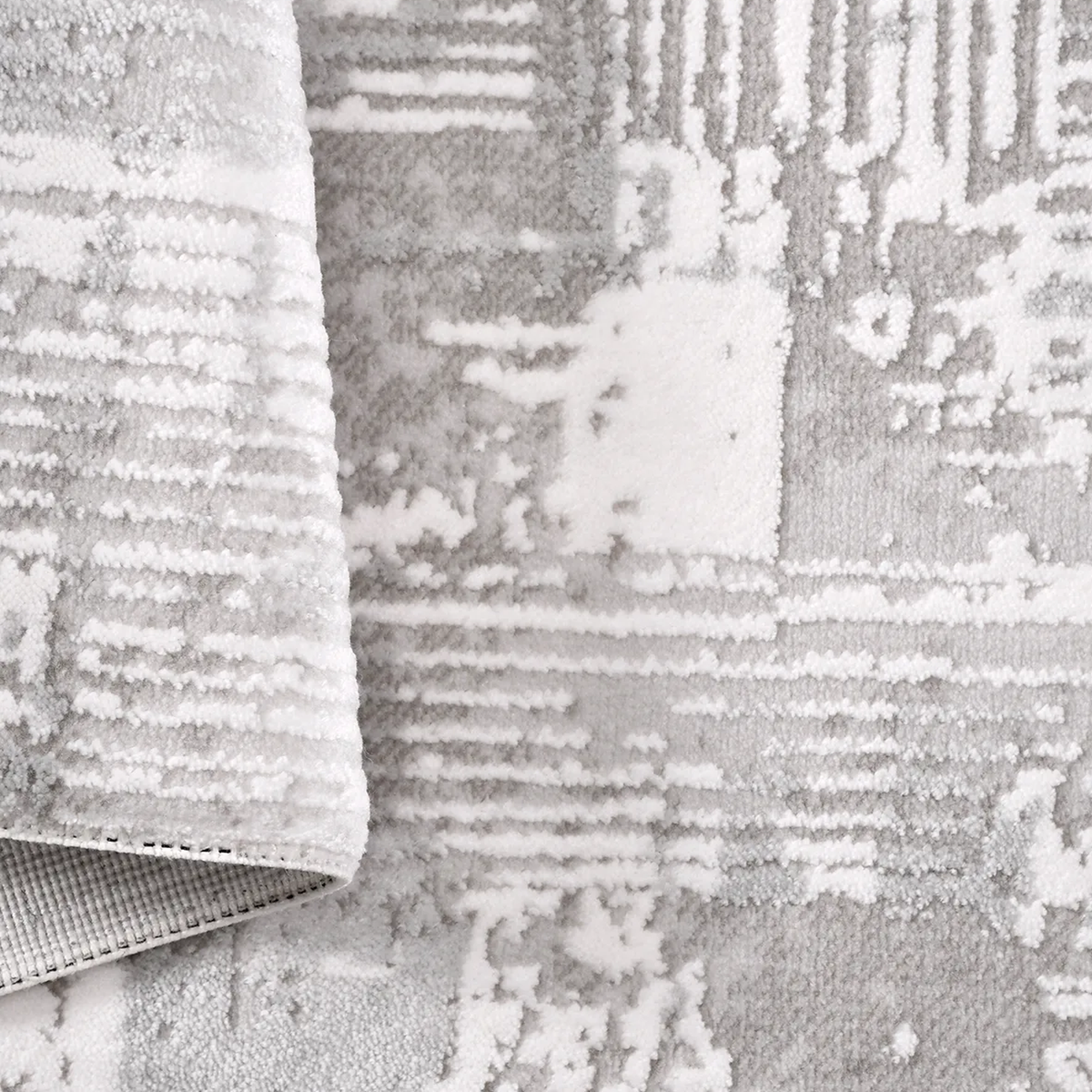 SHARED | Pergamon Cream Grey Abstract Modern Machine Woven Living Roo photo 5