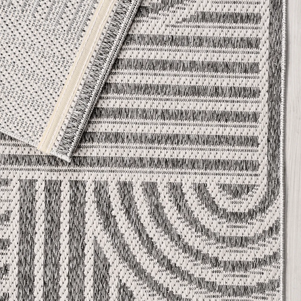 SHARED | Headland Grey Cream Modern Geometric Machine Woven Living Ro photo 5