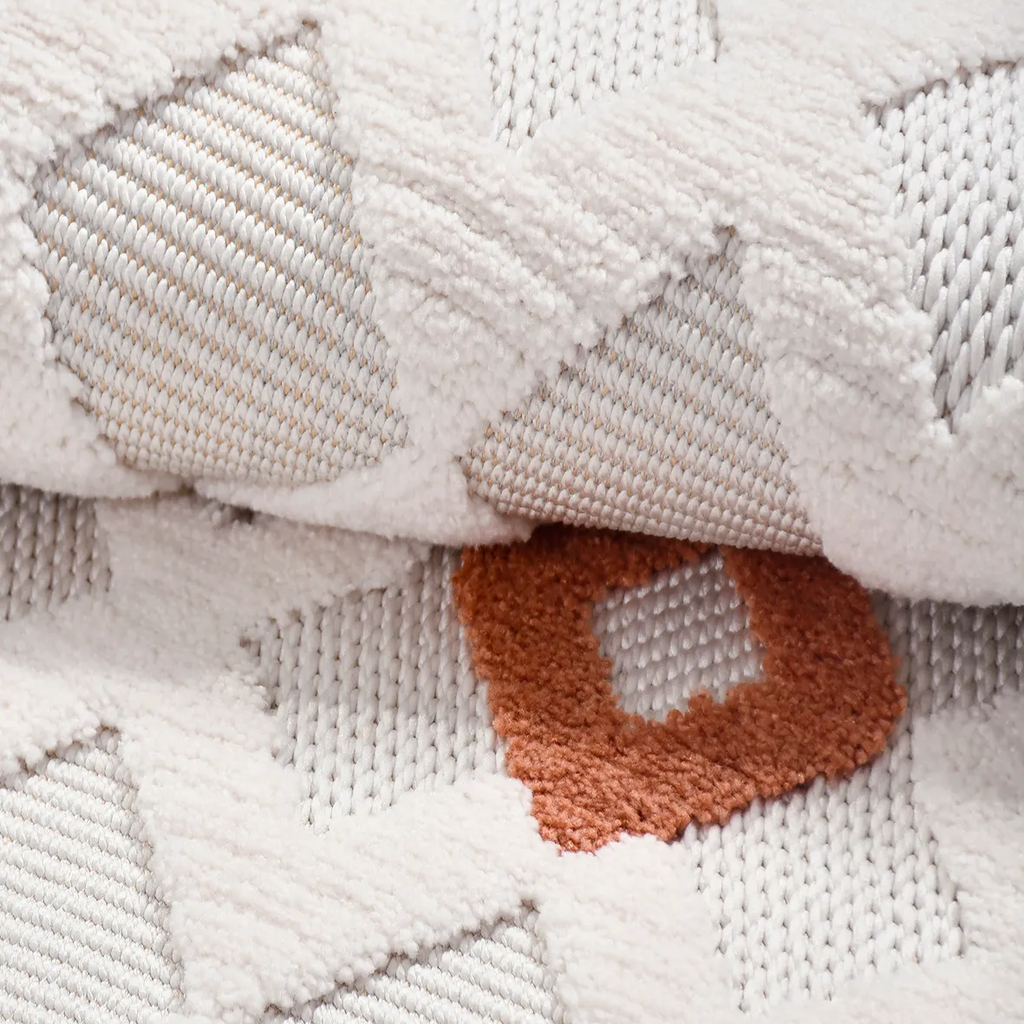 SHARED | Lodge Cream Boho Geometric Diamond Machine Woven Living Room photo 4