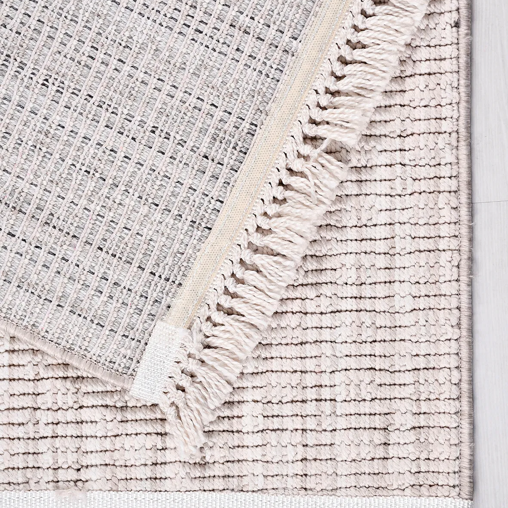 SHARED | Izmir Light Grey Solid Scandinavian Machine Woven Living Roo photo 5