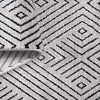 SHARED | Glen Modern Geometric Diamond Machine Woven Grey Charcoal Li photo 5