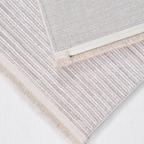 SHARED | Scree Cream Beige Modern Striped Machine Woven Living Room B photo 5
