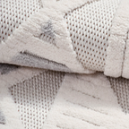 SHARED | Keepstone Ivory Grey Geometric Diamond Machine Woven Living  photo 4