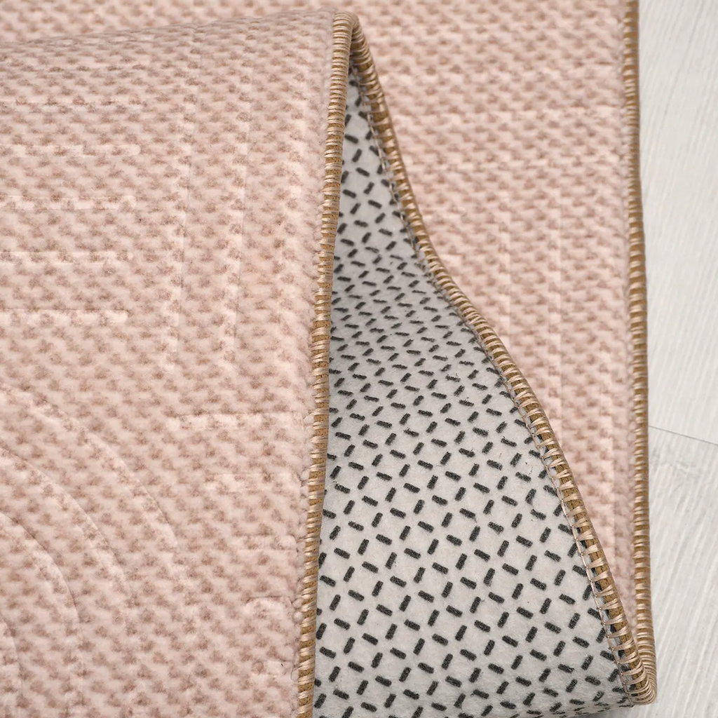 SHARED | Mead Blush Pink Modern Geometric Machine Woven Living Room B photo 5