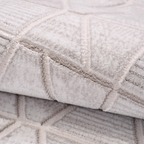SHARED | Topaz Cream Modern Geometric Diamond Lattice Machine Woven L photo 4