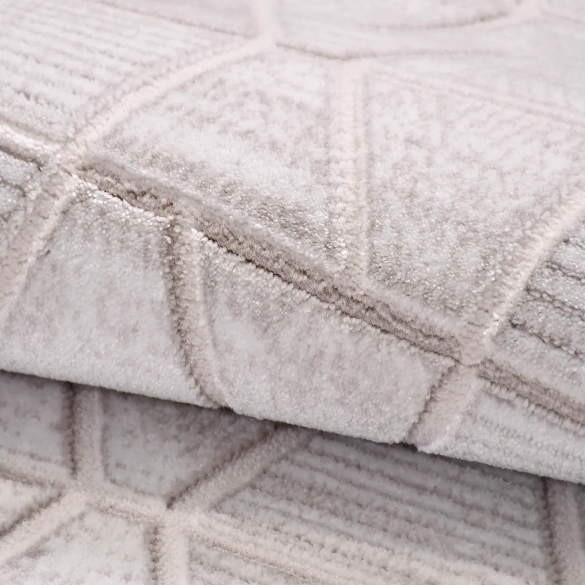 SHARED | Topaz Cream Modern Geometric Diamond Lattice Machine Woven L photo 4