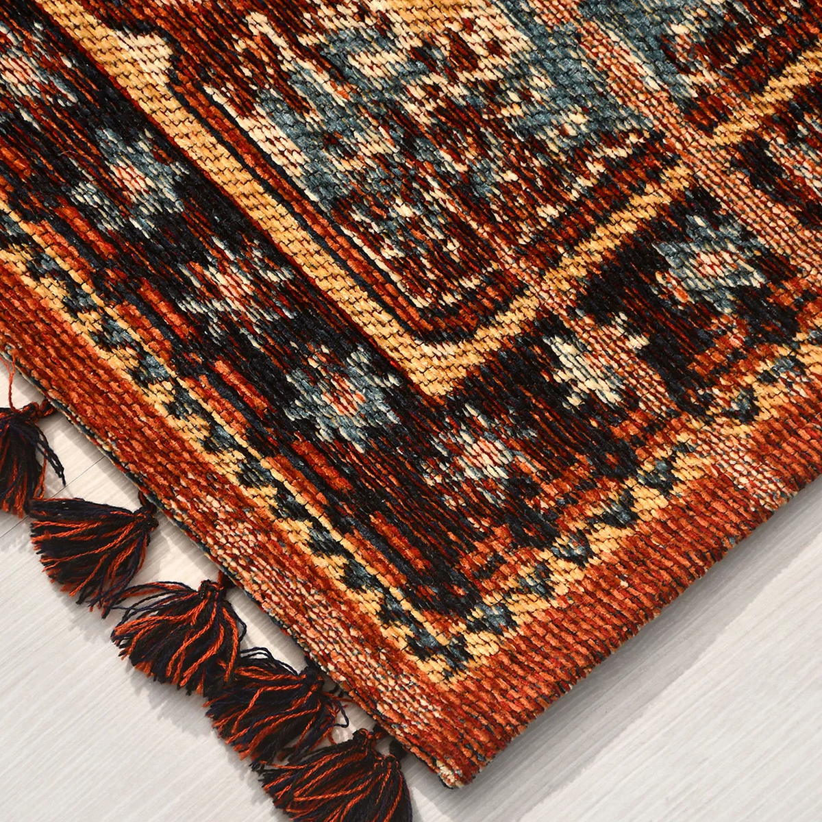 SHARED | Corona Persian Style Traditional Machine Woven Rust Gold Bla photo 5