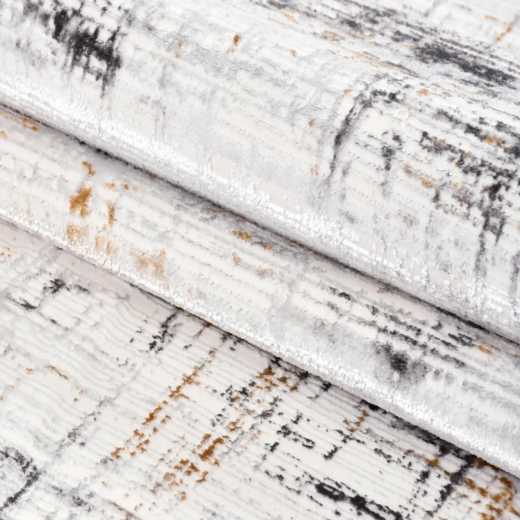 SHARED | Sanicle Cream Abstract Modern Machine Woven Charcoal Rust Gr photo 5